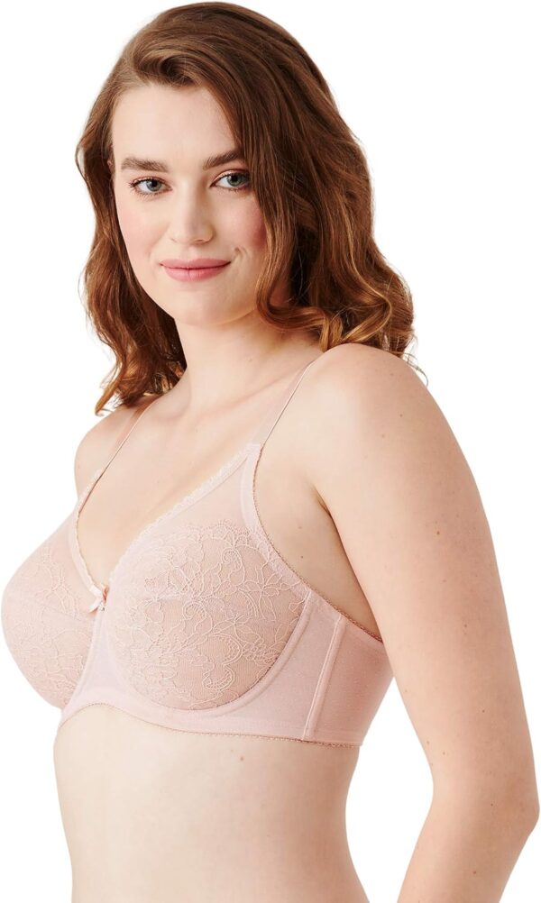 Wacoal Retro Chic Unlined Mesh Full Coverage Underwire Bra, 855186 Soutien-Gorge à Couverture Totale, Transparent, poussière de Rose, 95G Femme-1