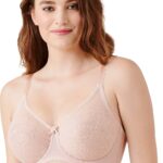 Wacoal Retro Chic Unlined Mesh Full Coverage Underwire Bra, 855186 Soutien-Gorge à Couverture Totale, Transparent, poussière de Rose, 95G Femme-0
