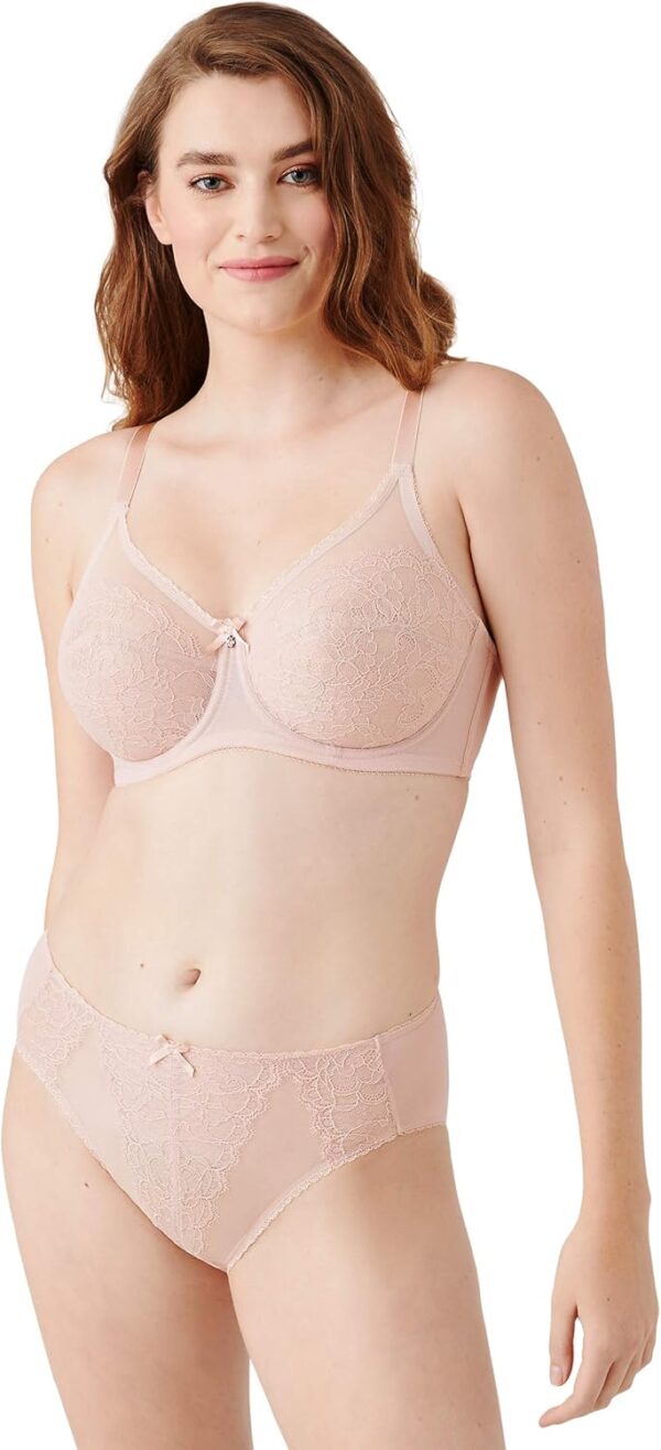 Wacoal Retro Chic Unlined Mesh Full Coverage Underwire Bra, 855186 Soutien-Gorge à Couverture Totale, Transparent, poussière de Rose, 95G Femme-3
