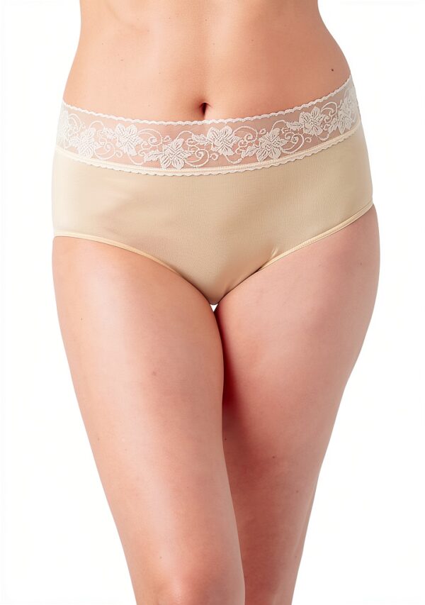 Culotte Wacoal Femme Confort Dentelle Coton Sable Noir Blanc