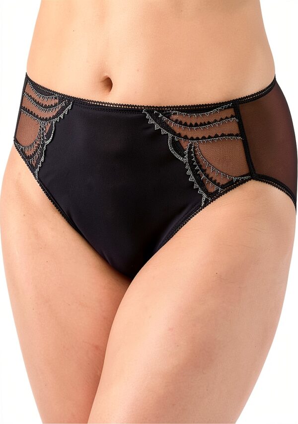 Wacoal Culotte Femme Coupe Haute Broderie Déco Noir