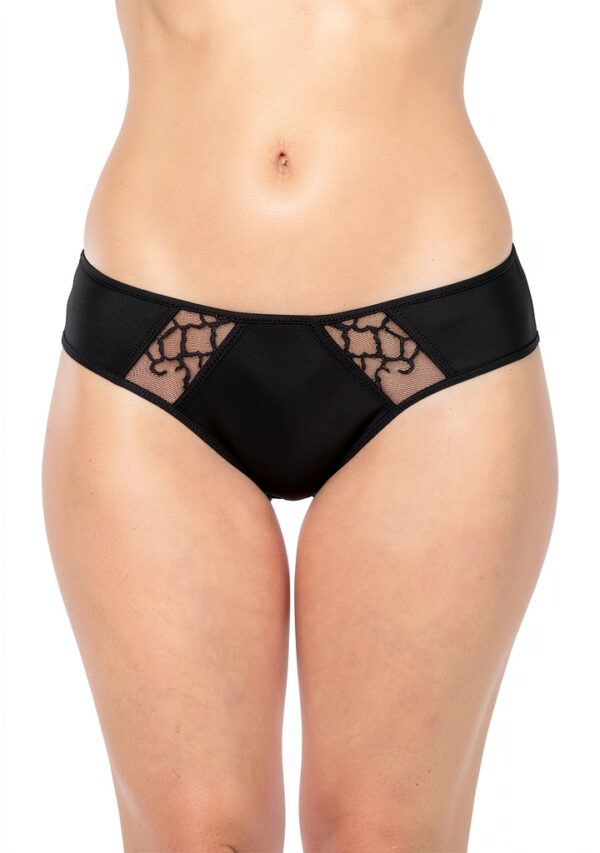 Slip brésilien Wacoal lisse femme lingerie confort noir