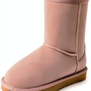 Bottes de Neige DREAM PAIRS Enfants Fausse Fourrure – Marron & Rose-0