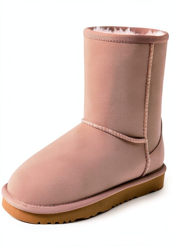 Bottes de Neige DREAM PAIRS Enfants Fausse Fourrure – Marron & Rose-0