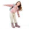 Bottes de Neige DREAM PAIRS Enfants Fausse Fourrure – Marron & Rose-4