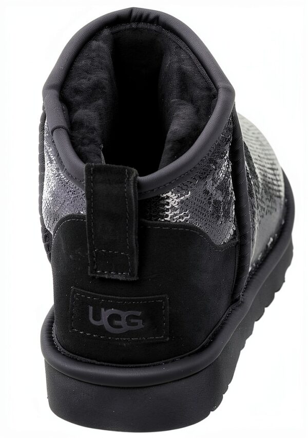 UGG Classic Ultra Mini Mirror Ball Botte tendanceFemme Noir-5