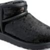 UGG Classic Ultra Mini Mirror Ball Botte tendanceFemme Noir-0