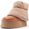 UGG Classic Mini Dipper Puffer Bottines en Cuir Marron-0