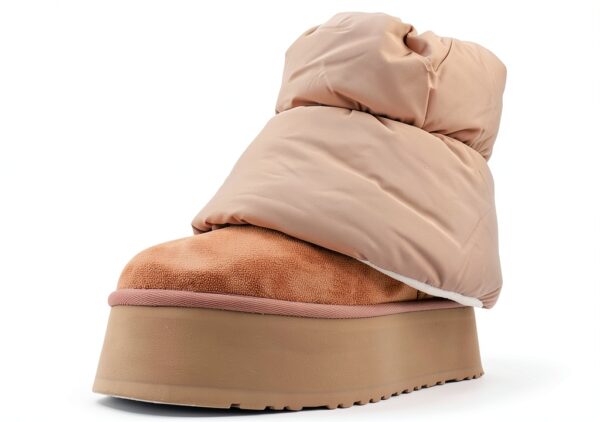 UGG Classic Mini Dipper Puffer Bottines en Cuir Marron-0