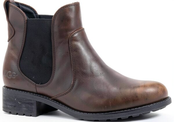 UGG Femme Short Cory Bottines Noir, Chaussures Bottes en Peau d'Agneau-0