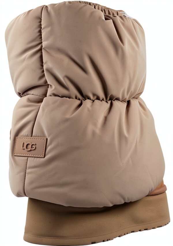 UGG Classic Mini Dipper Puffer Bottines en Cuir Marron-2