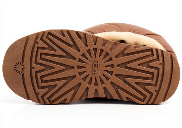 UGG Classic Mini Dipper Puffer Bottines en Cuir Marron-5