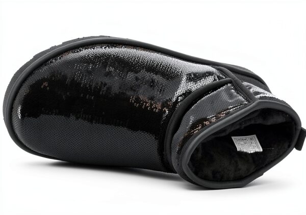 UGG Classic Ultra Mini Mirror Ball Botte tendanceFemme Noir-1