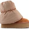 UGG Classic Mini Dipper Puffer Bottines en Cuir Marron-3