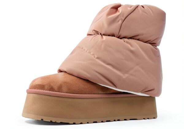 UGG Classic Mini Dipper Puffer Bottines en Cuir Marron-1