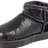 UGG Classic Ultra Mini Mirror Ball Botte tendanceFemme Noir-3