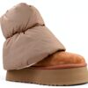 UGG Classic Mini Dipper Puffer Bottines en Cuir Marron-4