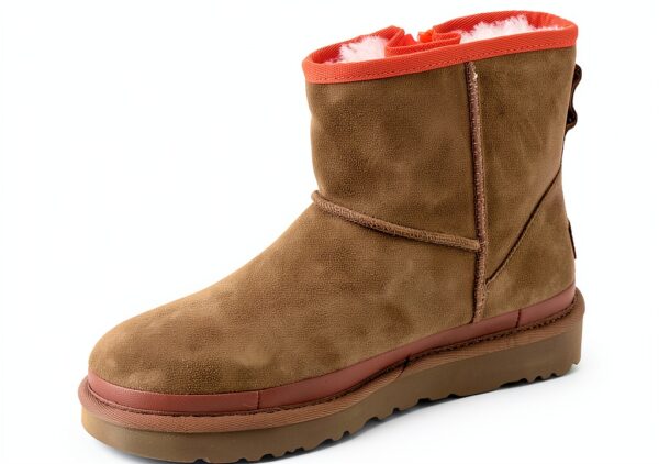 UGG Mini bottes classiques à fermeture éclair pour femme, châtaigne et-3